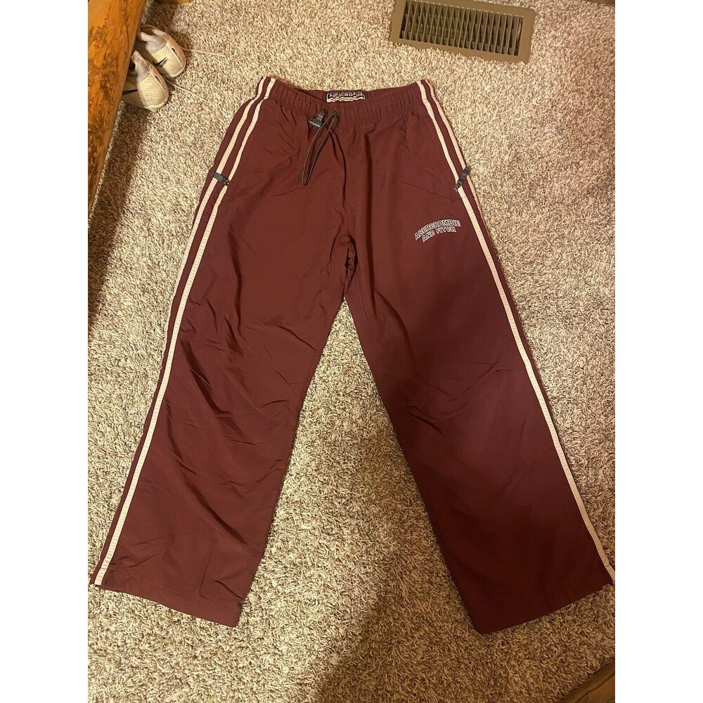 Abercrombie & Fitch Men's Size Small Burgundy Joggers-tracksuits
